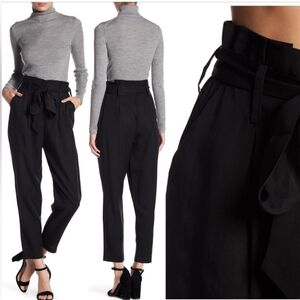LIKE NEW Socialite Black Lightweight Paper Bag Tie Waist Trousers Size XL